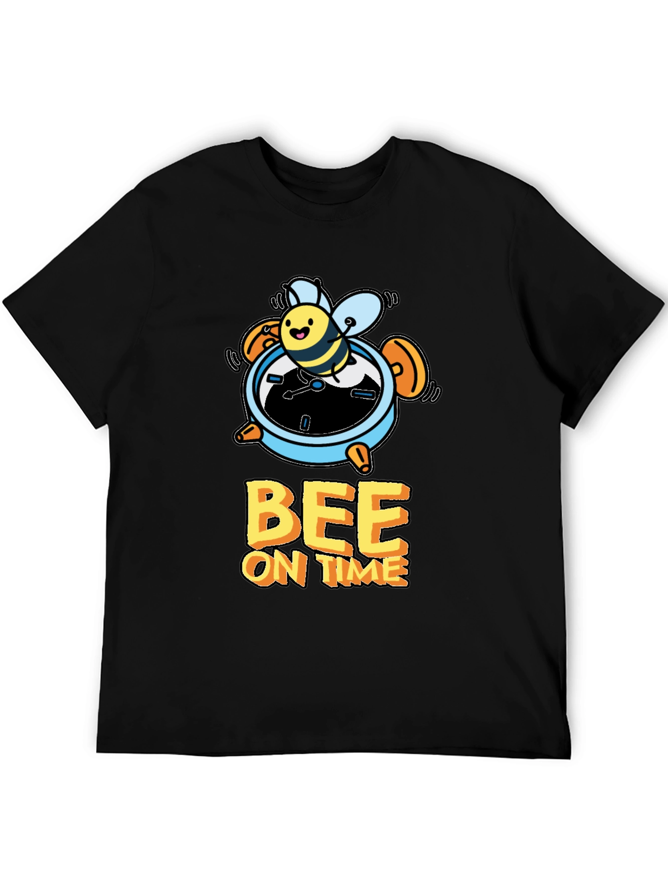 Bee On Time Black Graphic T-Shirt