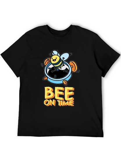 Bee On Time Black Graphic T-Shirt