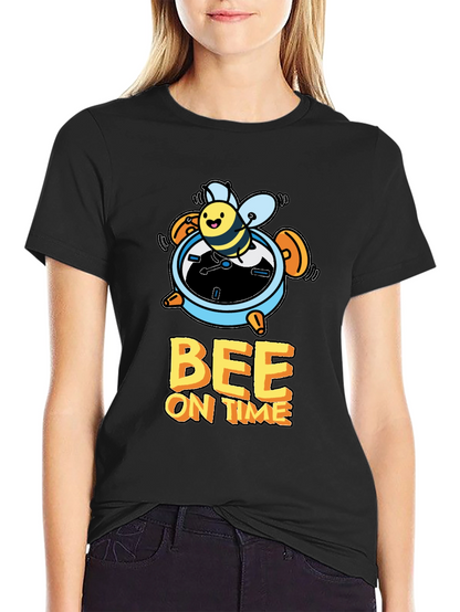 Bee On Time Black Graphic T-Shirt