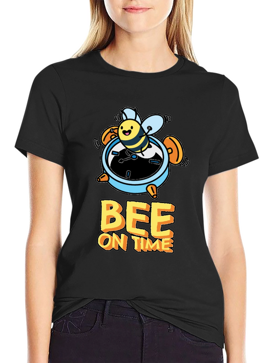 Bee On Time Black Graphic T-Shirt