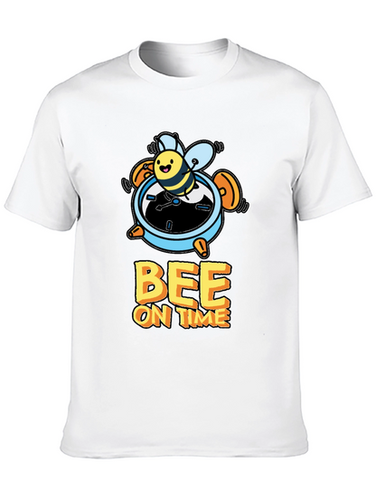 Bee On Time Black Graphic T-Shirt