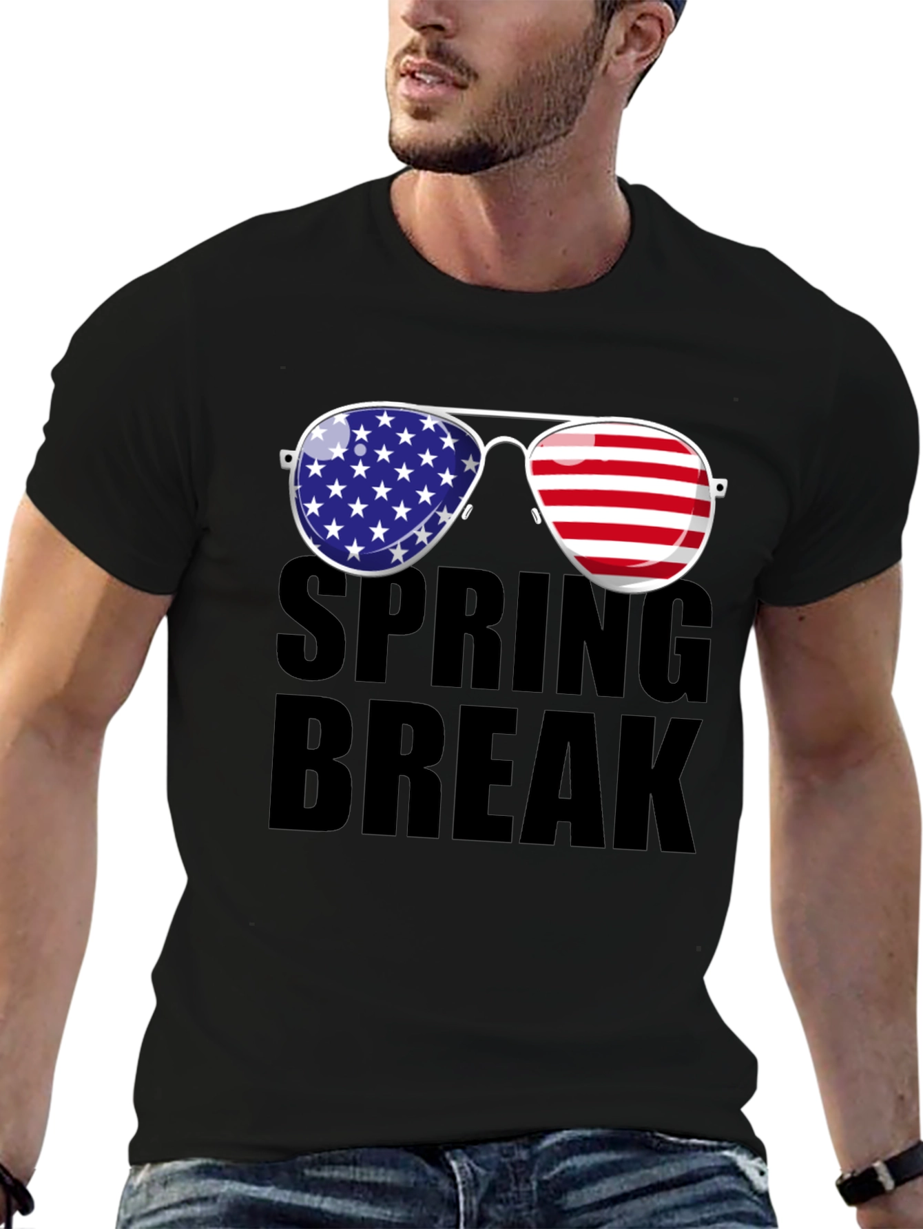 Spring Break American Flag Sunglasses T-Shirt
