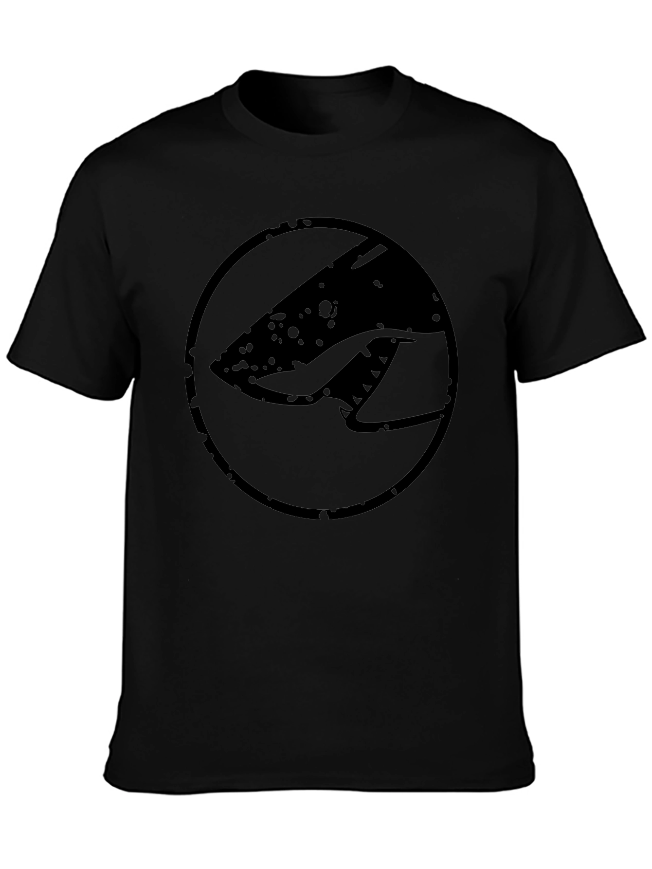 Black Graphic Tee - Shark Logo