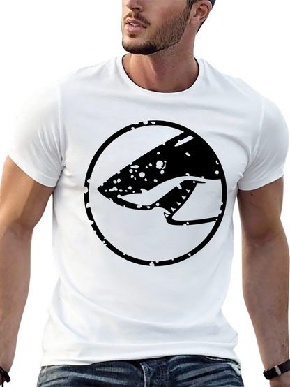 Black Graphic Tee - Shark Logo