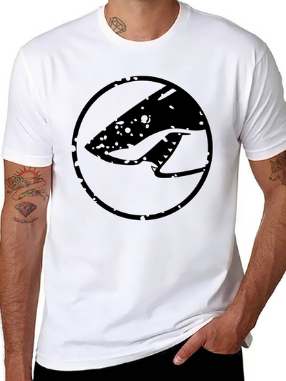 Black Graphic Tee - Shark Logo