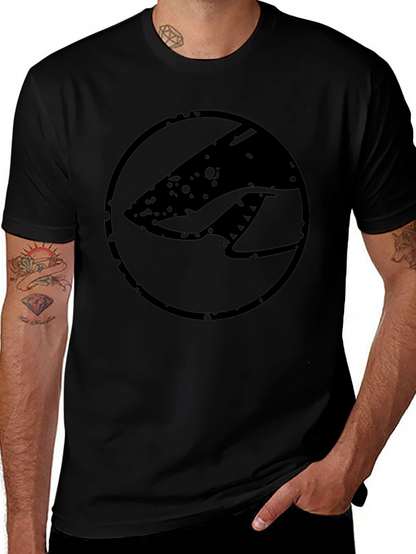 Black Graphic Tee - Shark Logo