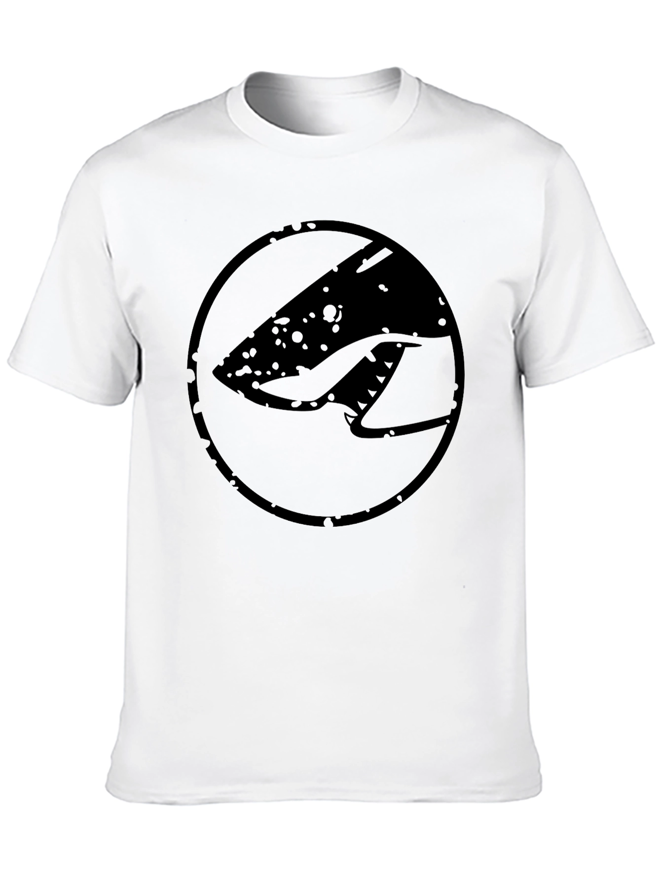 Black Graphic Tee - Shark Logo