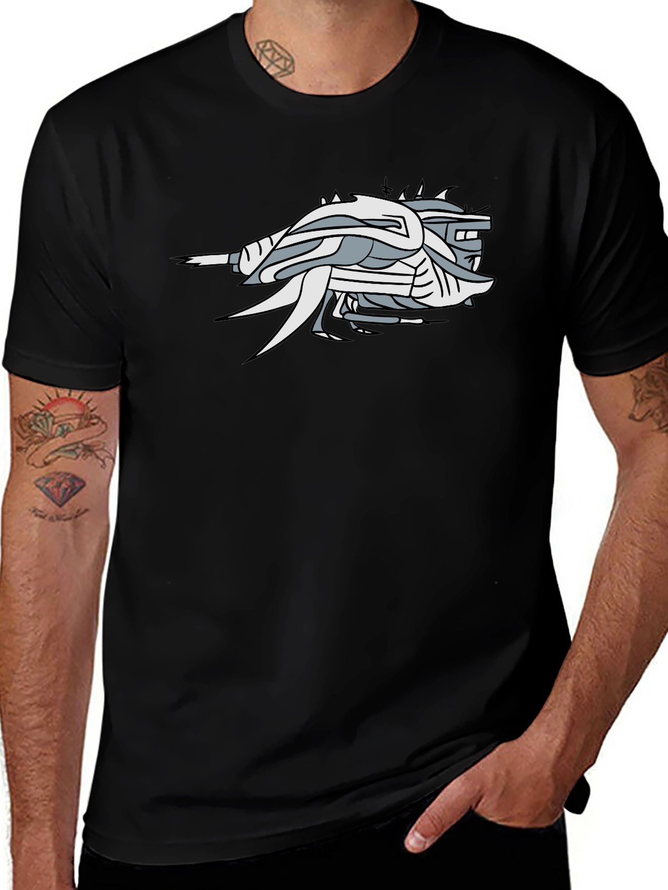Abstract Graphic Black T-Shirt