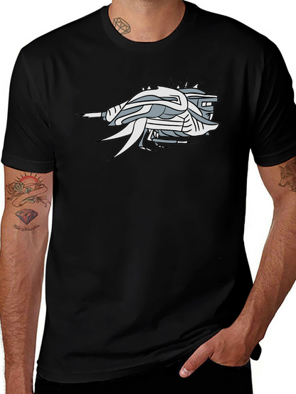 Abstract Graphic Black T-Shirt