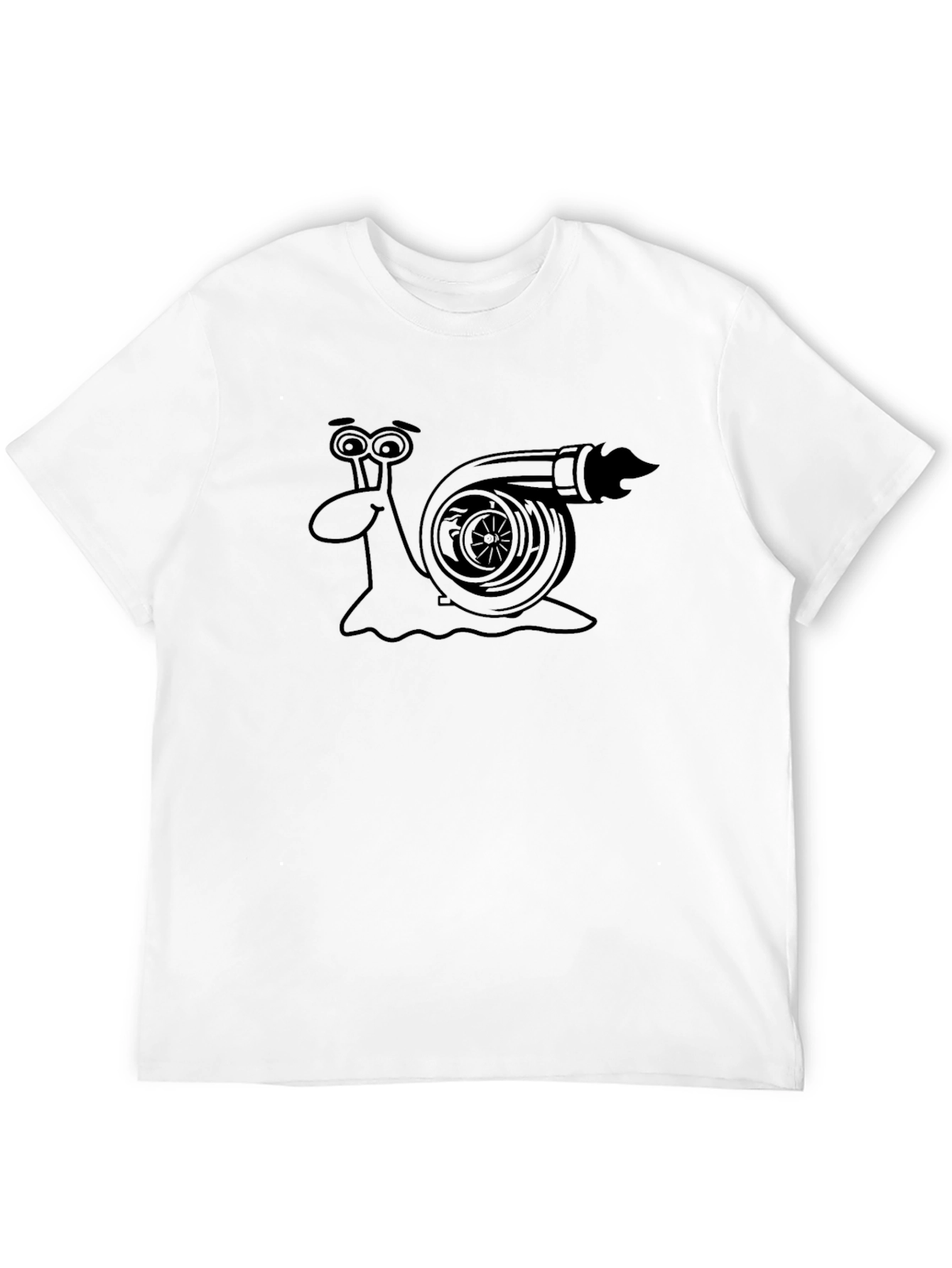 Turbo Snail Funny Graphic Tee - Black Cotton T-Shirt