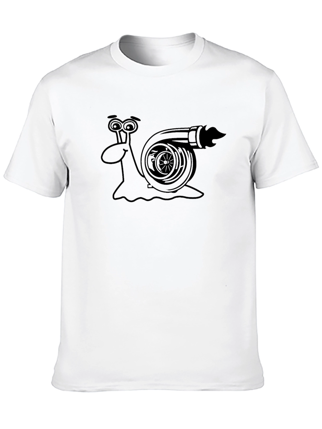 Turbo Snail Funny Graphic Tee - Black Cotton T-Shirt