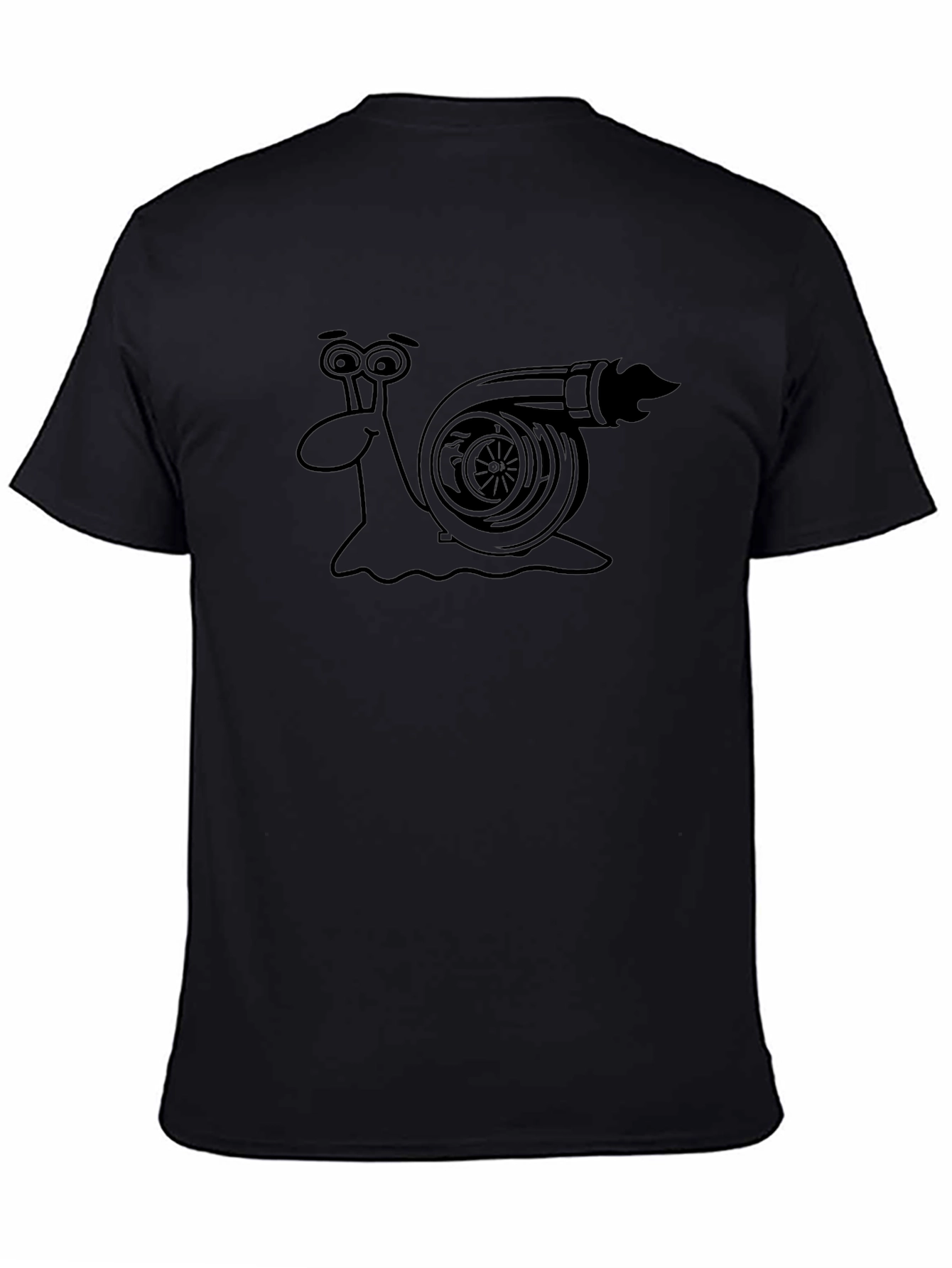 Turbo Snail Funny Graphic Tee - Black Cotton T-Shirt