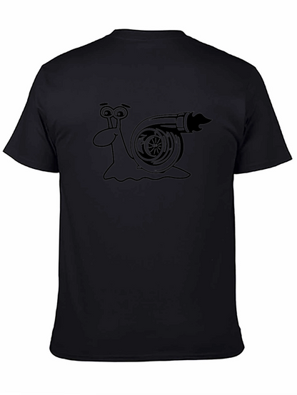 Turbo Snail Funny Graphic Tee - Black Cotton T-Shirt
