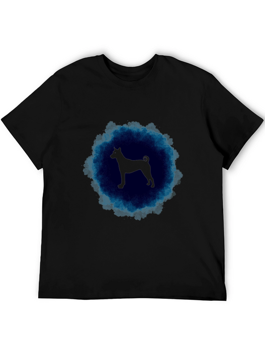 Basenji Silhouette T-Shirt - Mens Black Tee