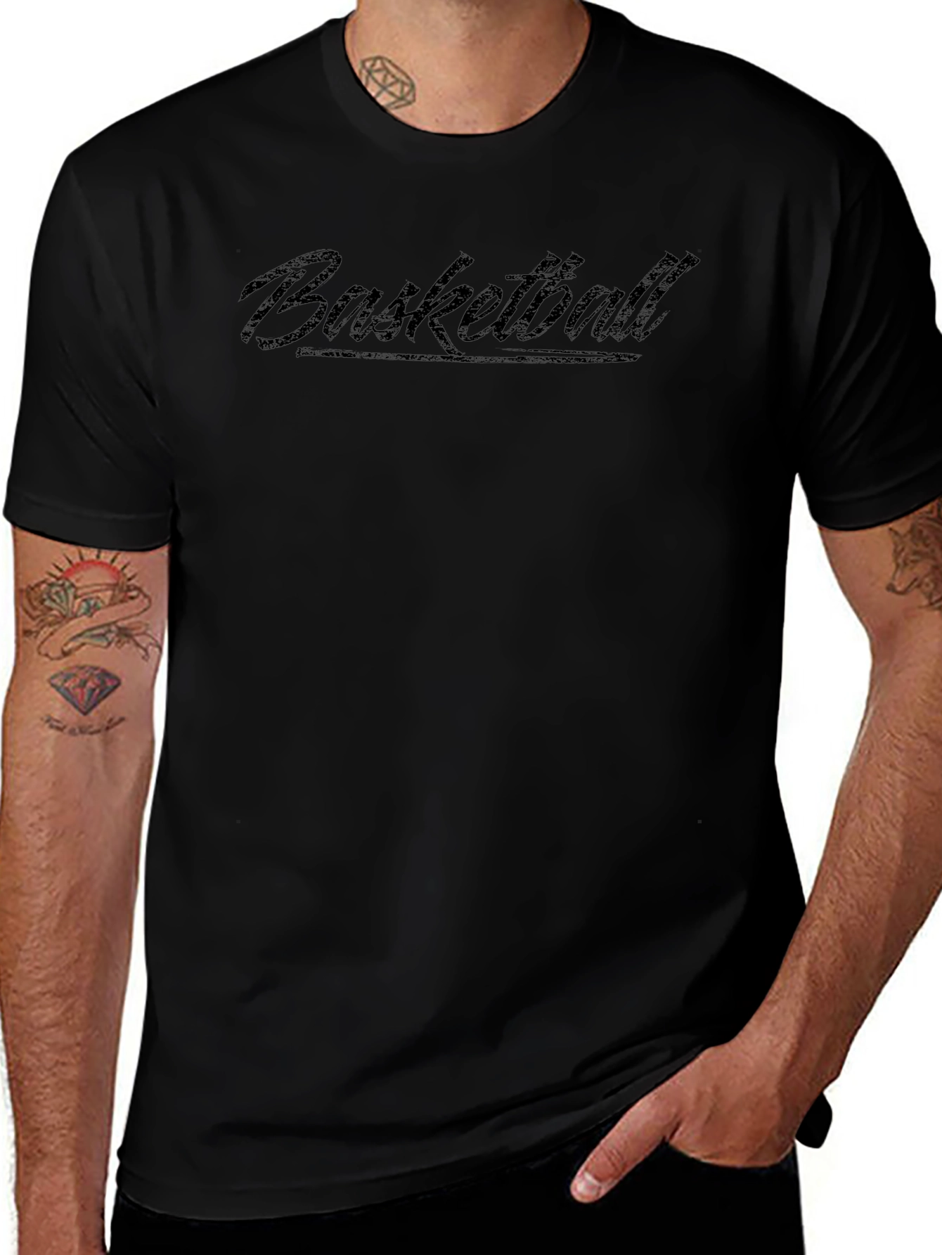 Basketball Graphic Tee - Black Short Sleeve
