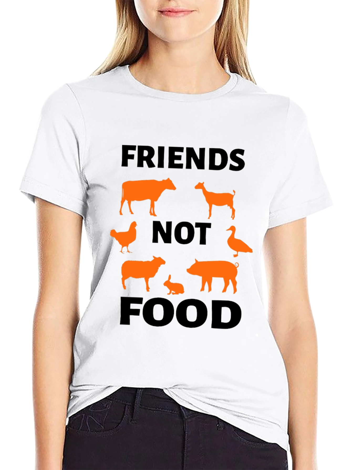 Vegan Friends Not Food Graphic T-Shirt