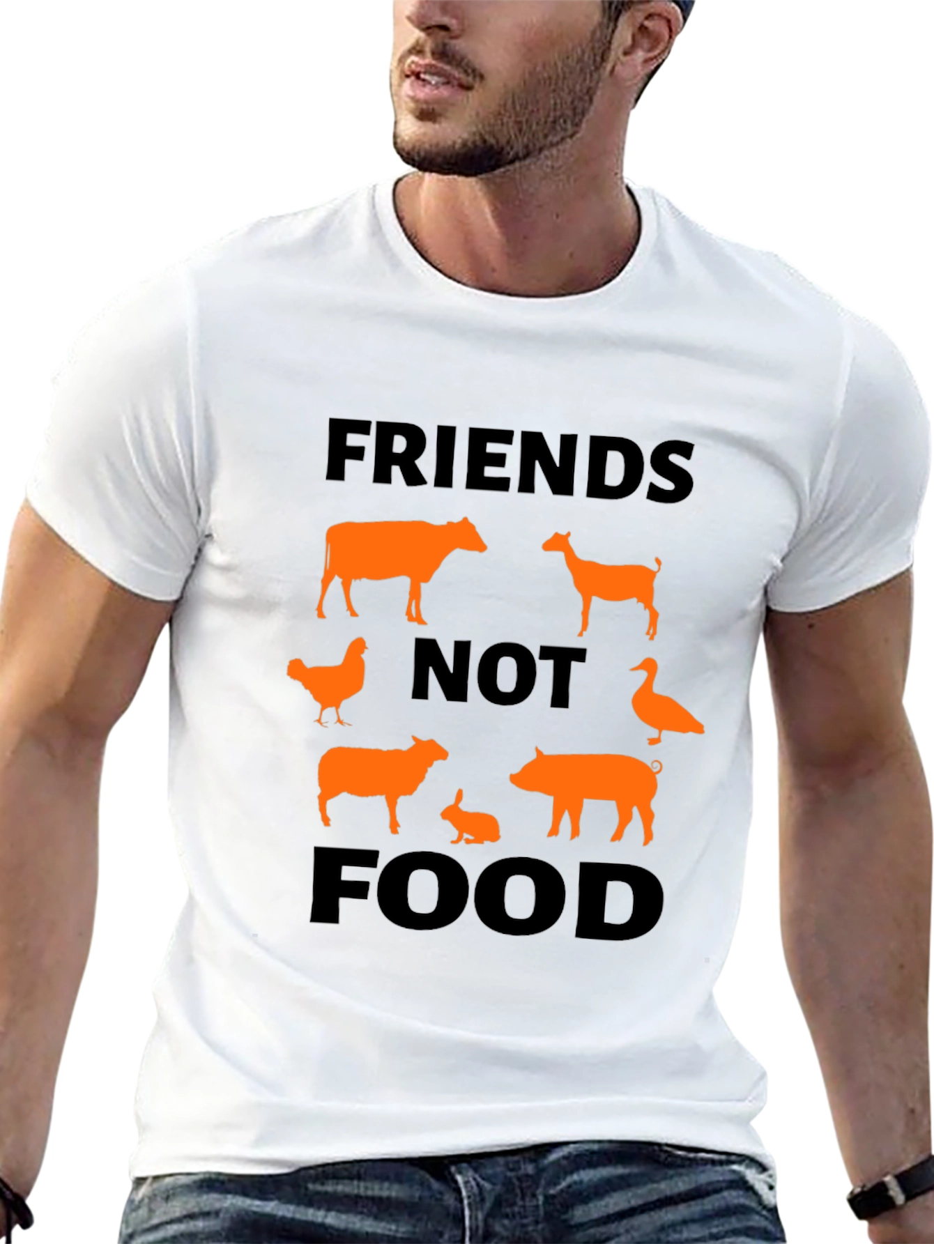 Vegan Friends Not Food Graphic T-Shirt