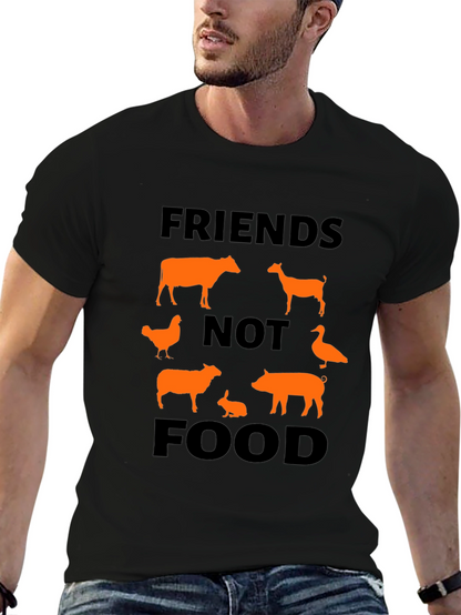 Vegan Friends Not Food Graphic T-Shirt