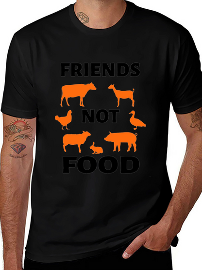 Vegan Friends Not Food Graphic T-Shirt