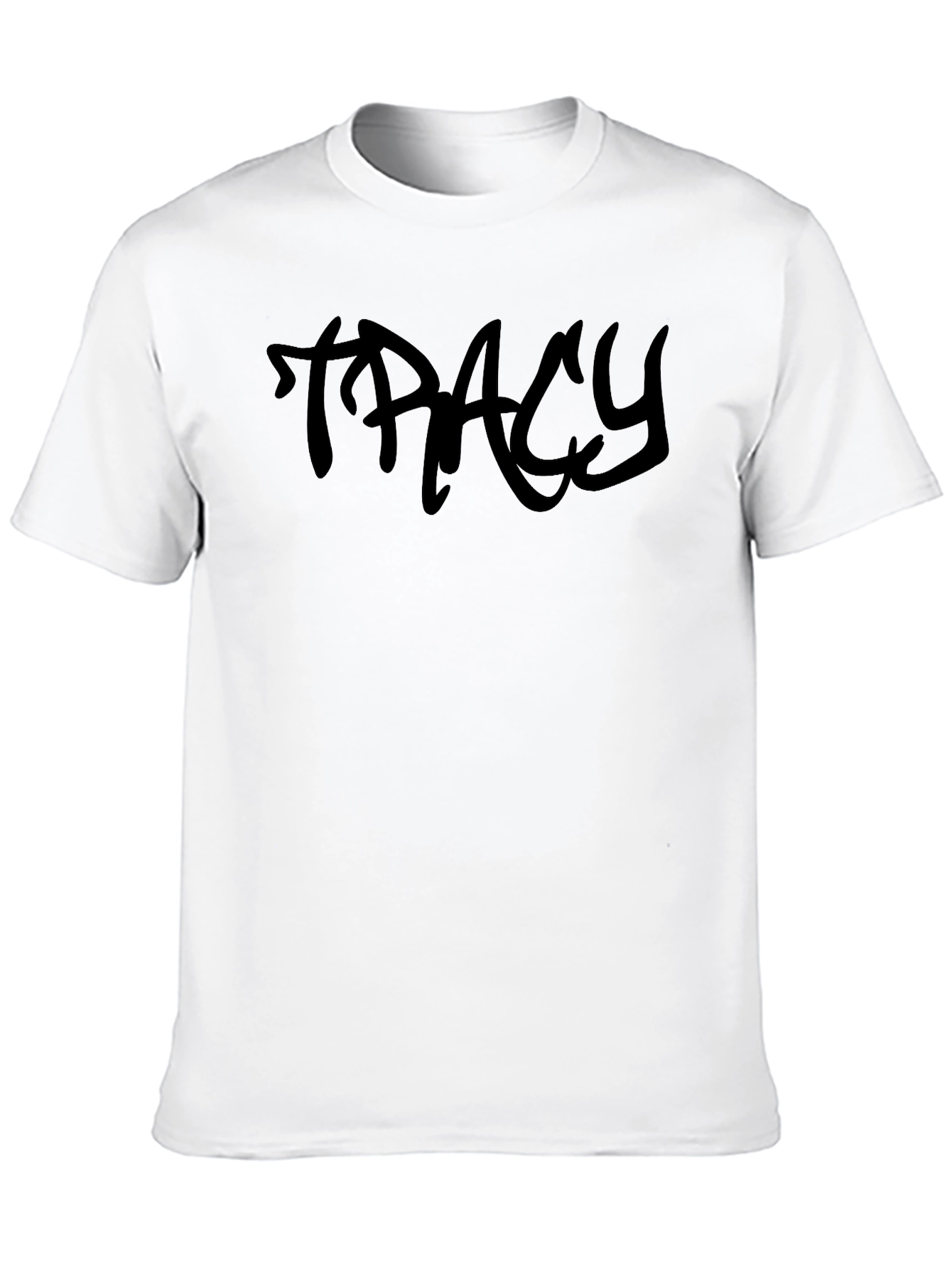 Tracy Graffiti Style Black Tee - Casual Streetwear