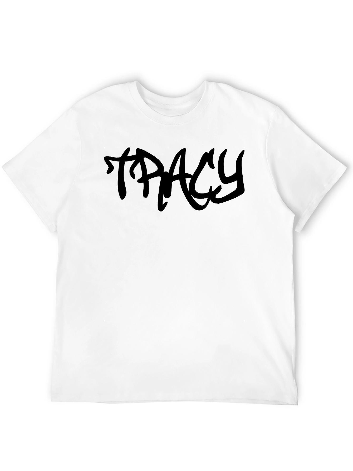 Tracy Graffiti Style Black Tee - Casual Streetwear
