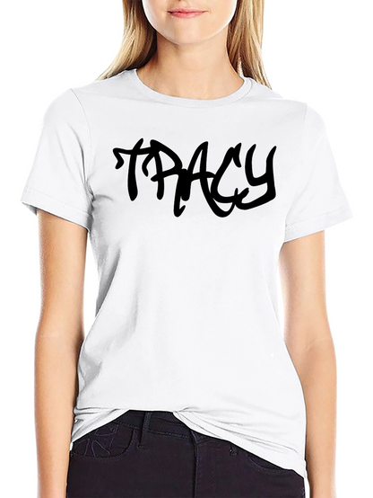 Tracy Graffiti Style Black Tee - Casual Streetwear