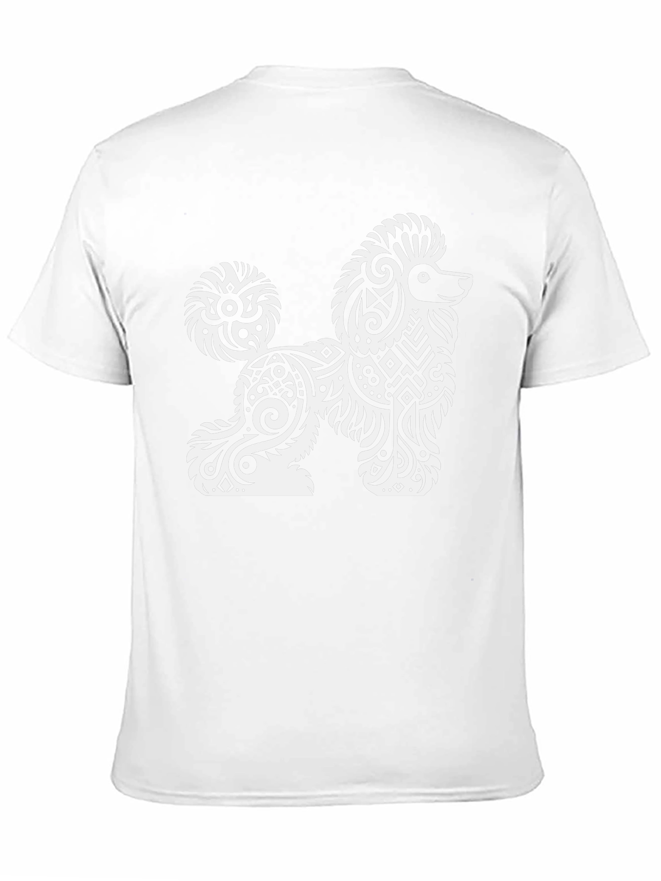 Tribal Poodle Graphic Tee - Stylish Black T-Shirt