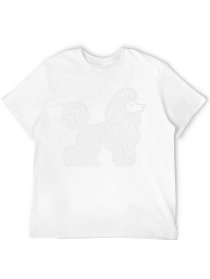 Tribal Poodle Graphic Tee - Stylish Black T-Shirt