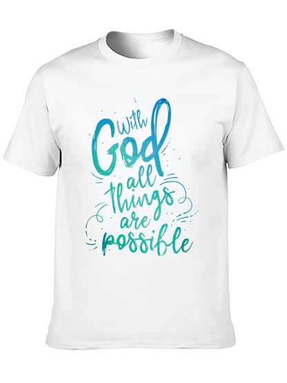 With God All Things Are Possible Black T-Shirt