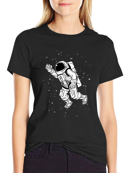 Astronaut Space T-Shirt - Black Cotton Tee