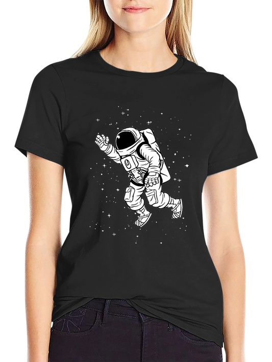 Astronaut Space T-Shirt - Black Cotton Tee