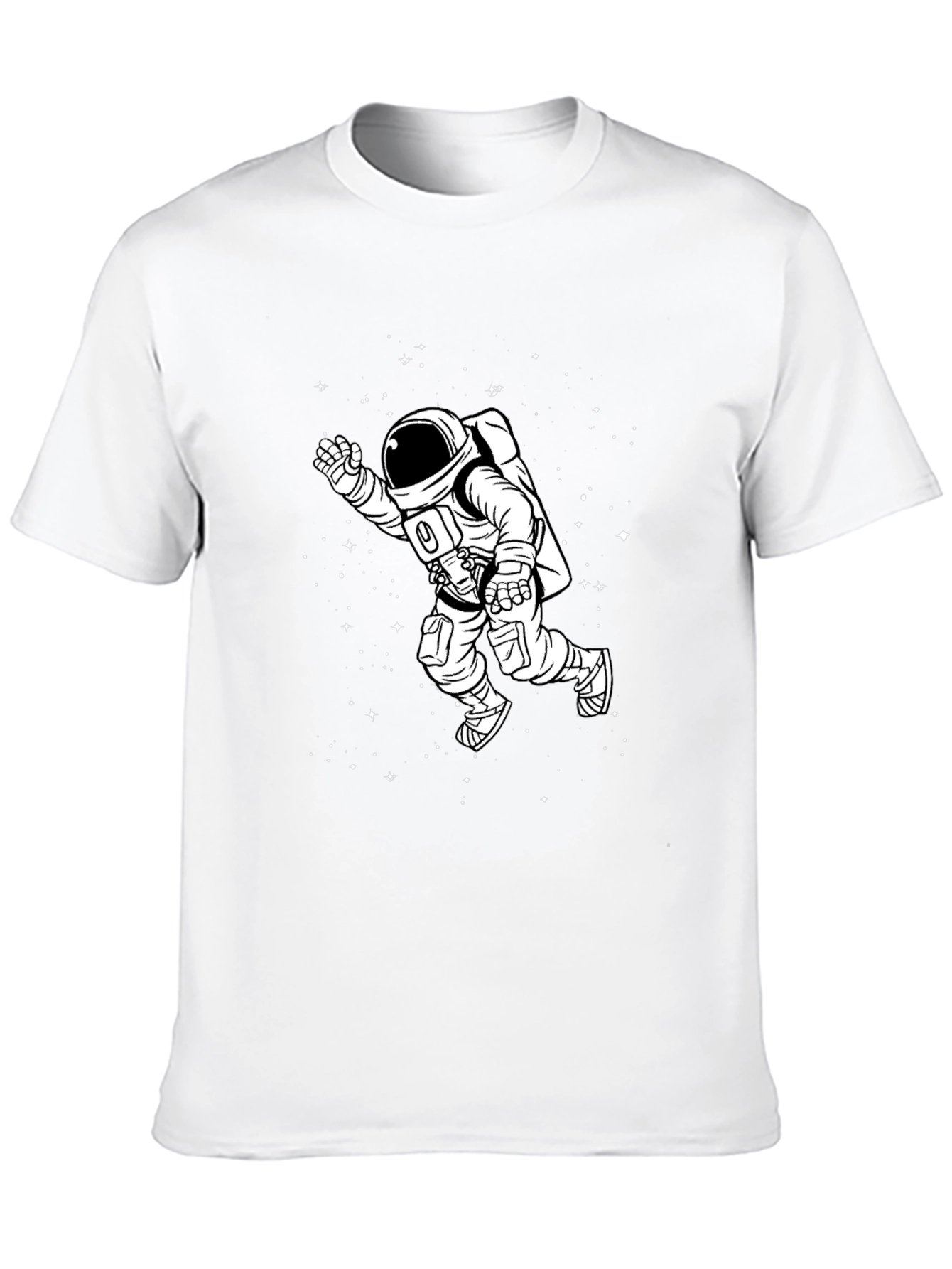 Astronaut Space T-Shirt - Black Cotton Tee