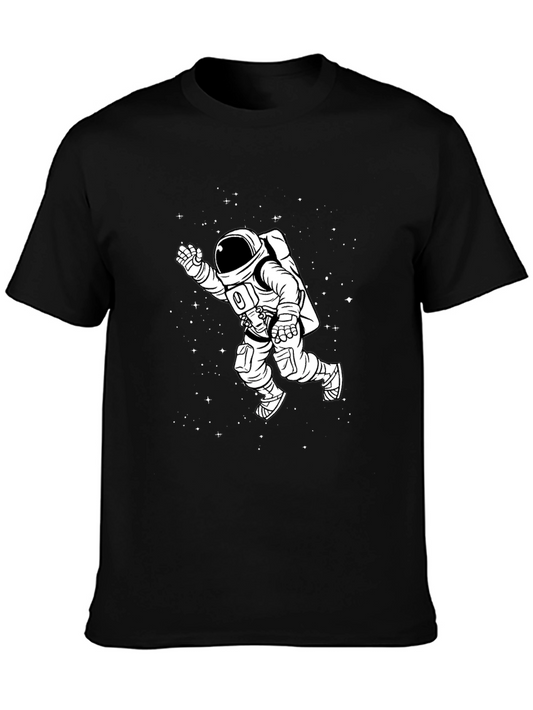Astronaut Space T-Shirt - Black Cotton Tee