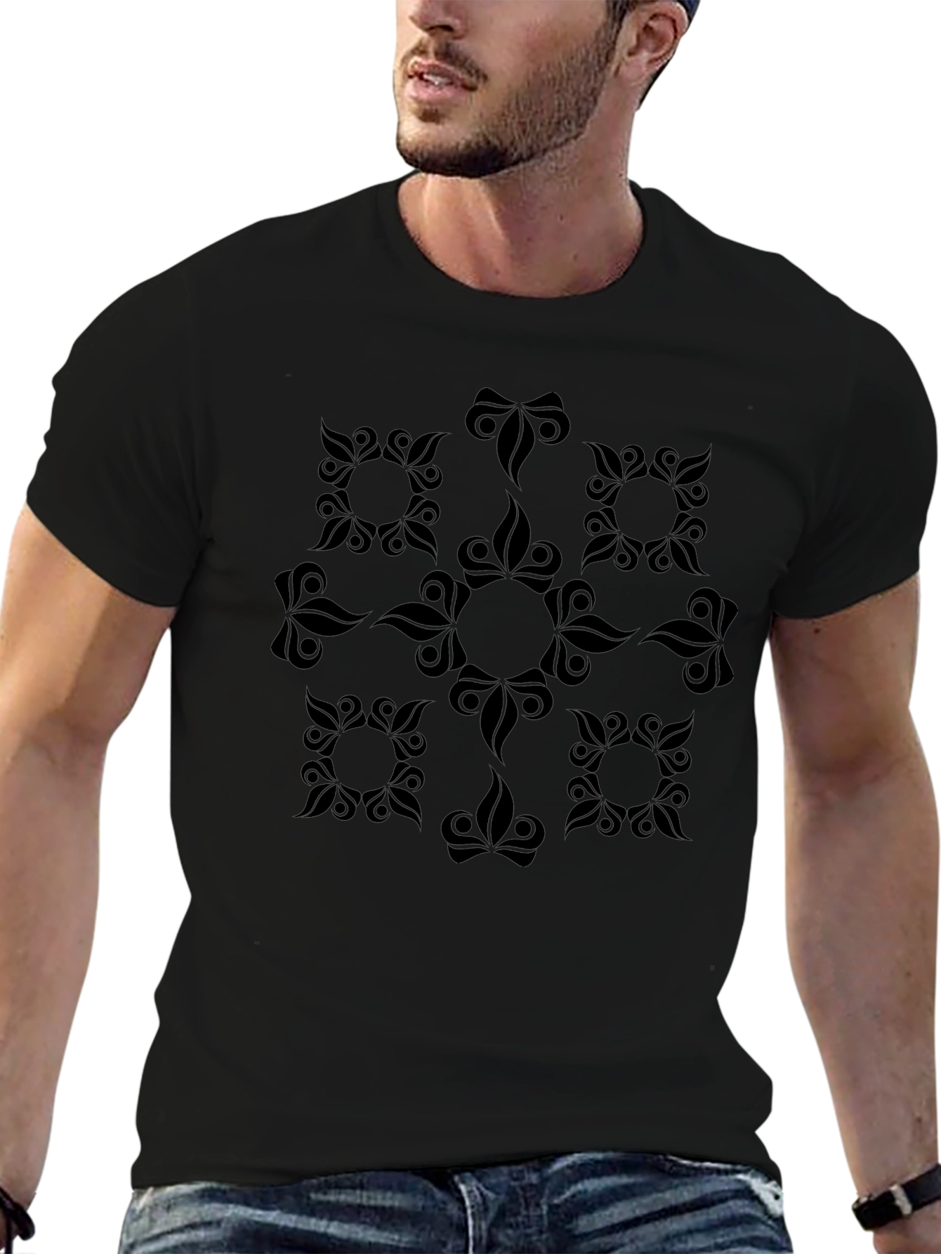 Stylish Black Graphic Print Tee - Modern Casual Look