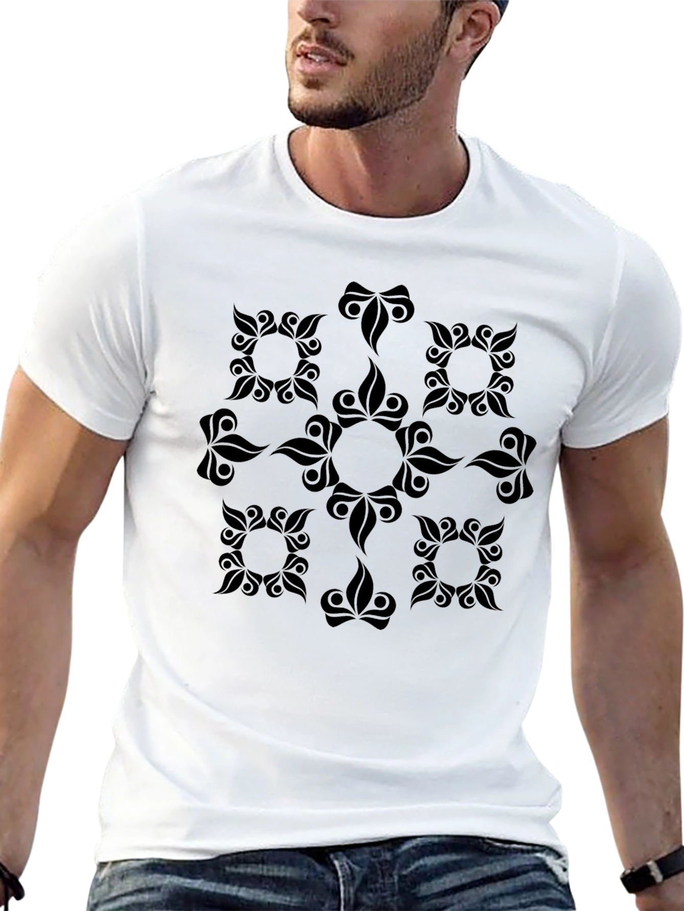 Stylish Black Graphic Print Tee - Modern Casual Look