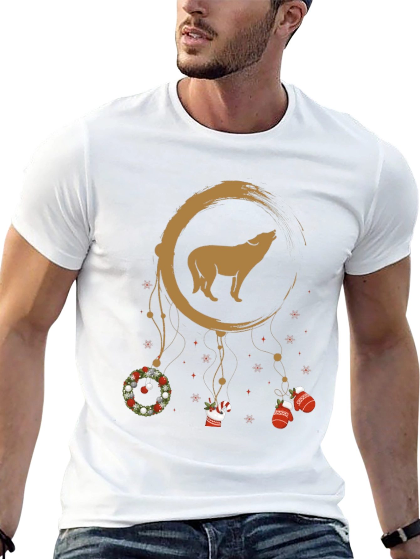 Wolf Christmas Dream Catcher Tee