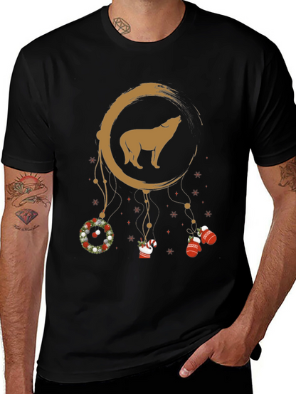 Wolf Christmas Dream Catcher Tee