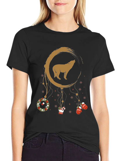 Wolf Christmas Dream Catcher Tee