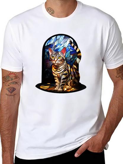Stained Glass Bengal Cat T-Shirt