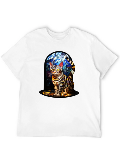 Stained Glass Bengal Cat T-Shirt