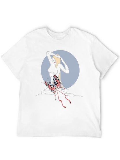 Abstract Graphic Tee: Dark Silhouette Butterfly