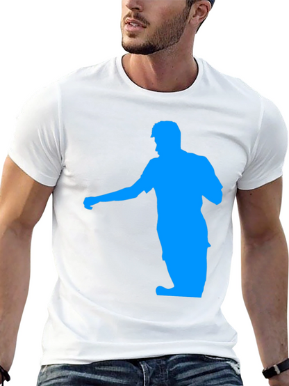Blue Man Silhouette Black T-Shirt