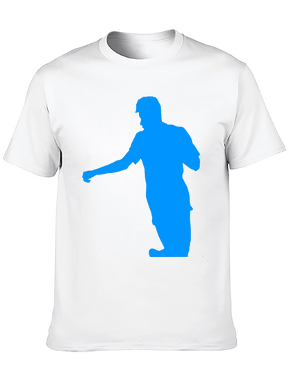 Blue Man Silhouette Black T-Shirt