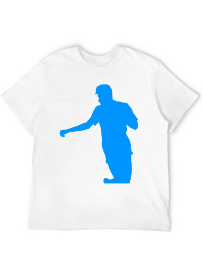 Blue Man Silhouette Black T-Shirt
