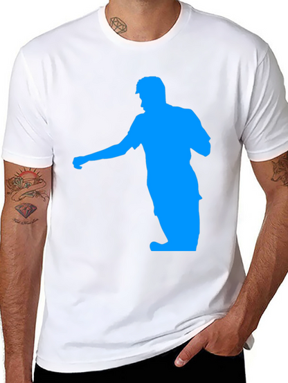 Blue Man Silhouette Black T-Shirt