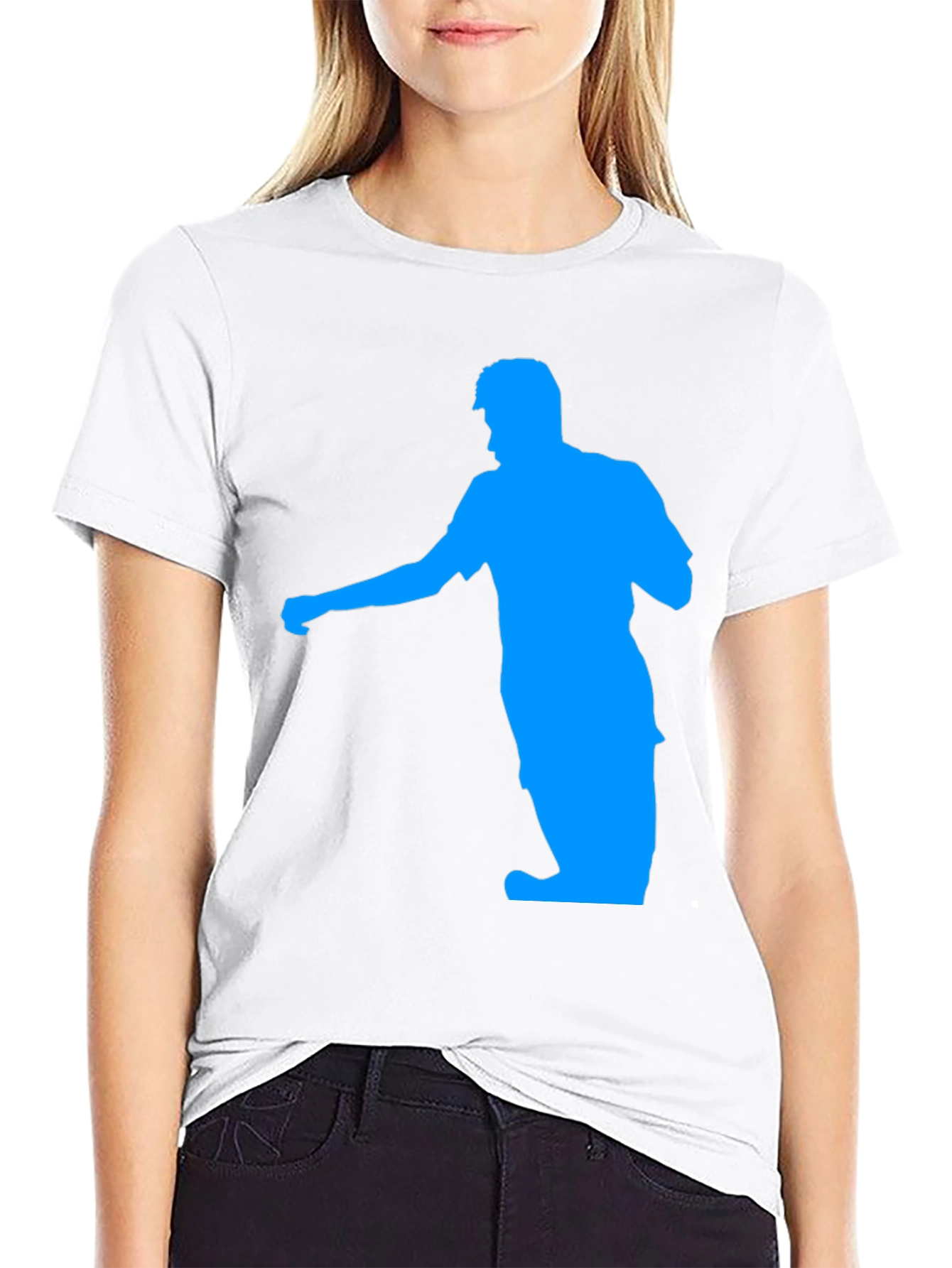 Blue Man Silhouette Black T-Shirt