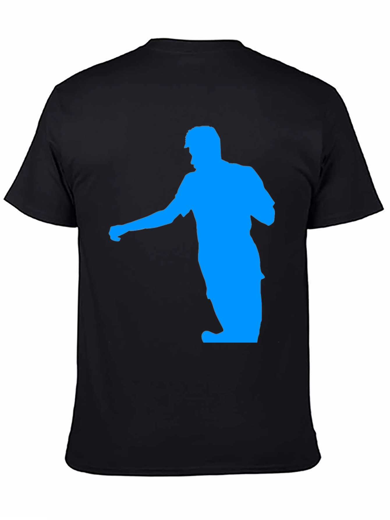 Blue Man Silhouette Black T-Shirt