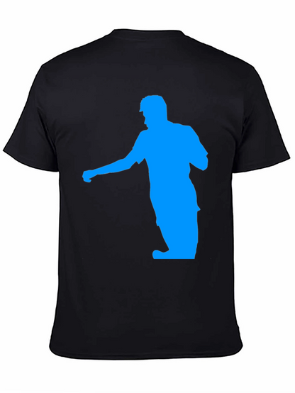 Blue Man Silhouette Black T-Shirt
