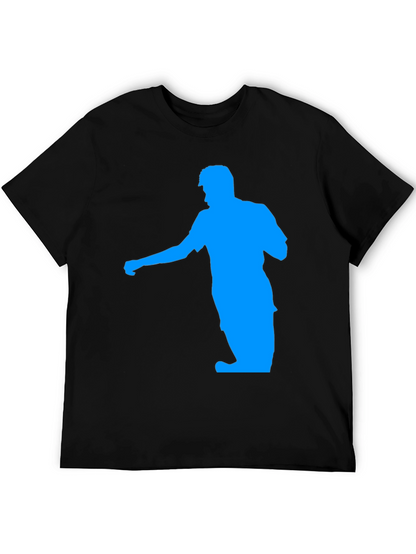 Blue Man Silhouette Black T-Shirt