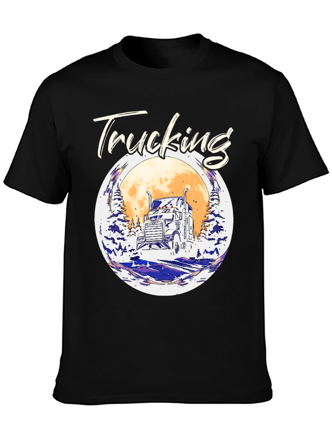 Trucking T-Shirt: Classic Trucker Moon Design